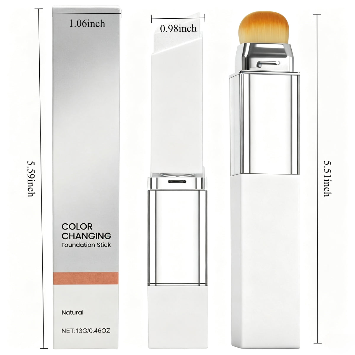 2-in-1 Color Changing Foundation Stick with Brush
