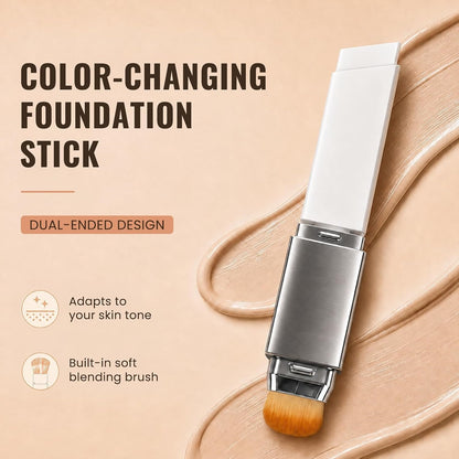 2-in-1 Color Changing Foundation Stick with Brush