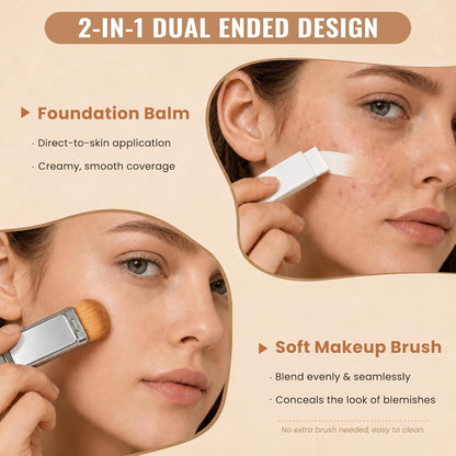 2-in-1 Color Changing Foundation Stick with Brush