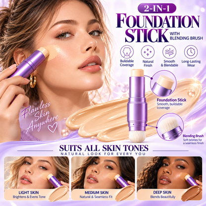 🎉 Limited Time: 50% Off 🔥✨2-in-1 Color-Changing Foundation Stick❤️Buy 2 Get 1 Free