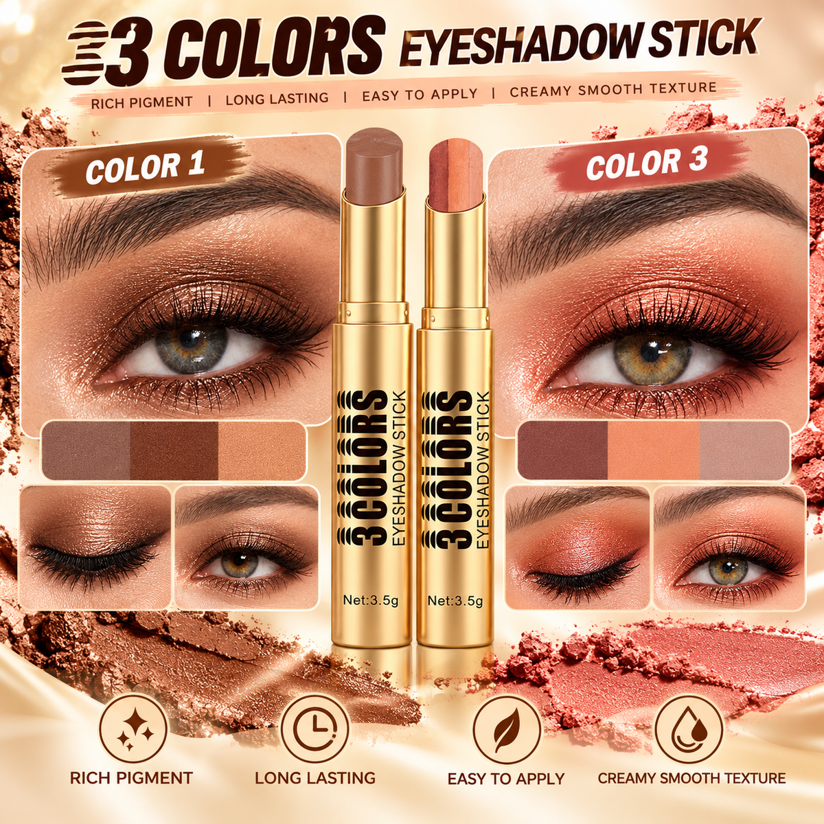 🔥 3-Color Eyeshadow Stick — 💰 Save More Today