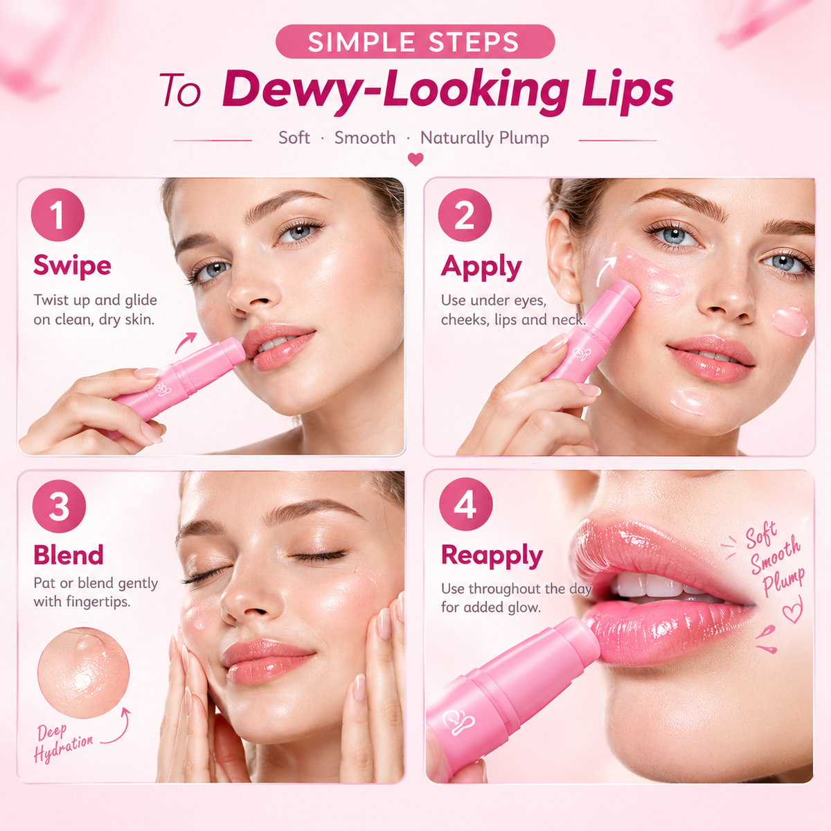 🔥Last Day-Buy 2 Get 2 Free!🎁Pink Collagen Volume Multi Balm Stick