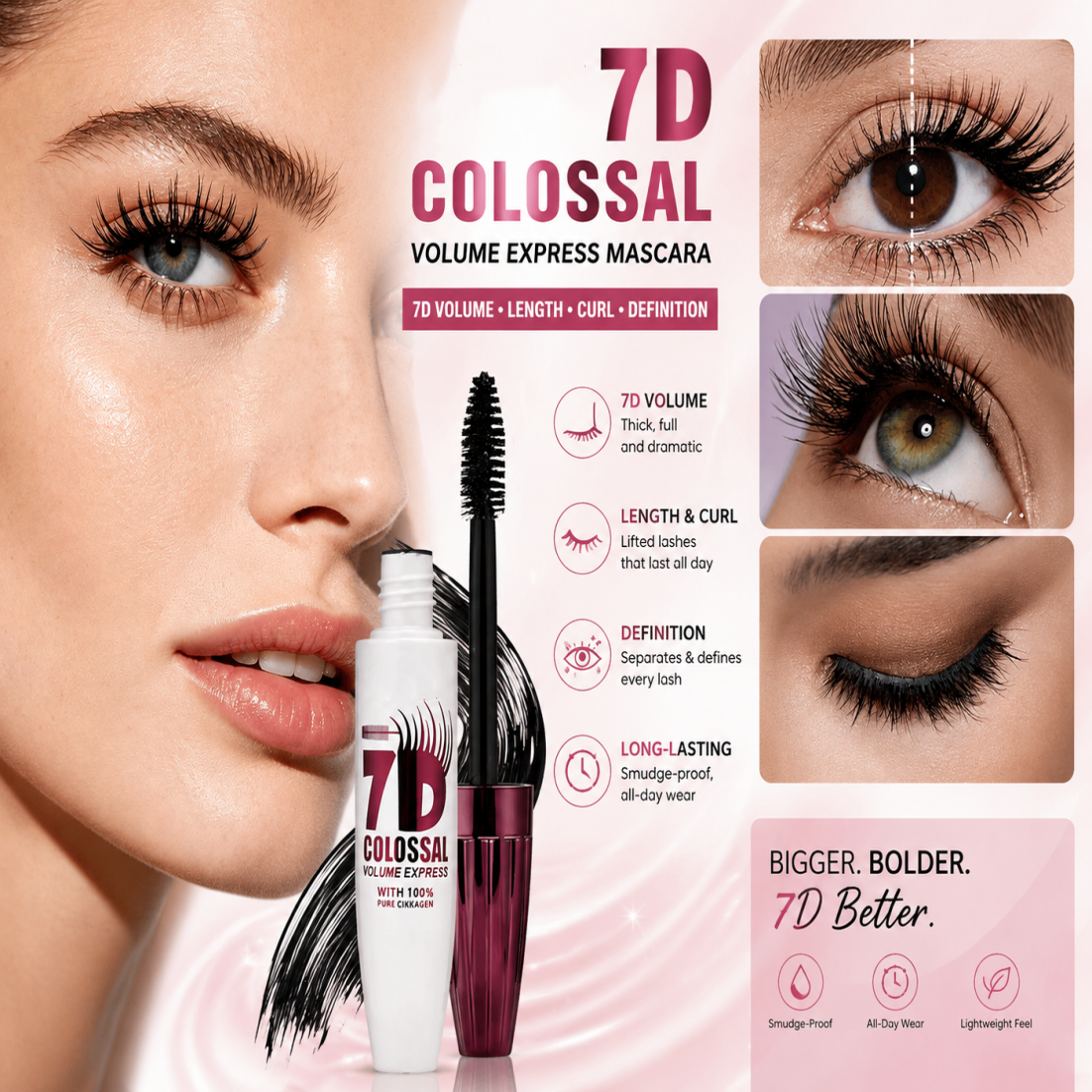 7D Waterproof Mascara – Buildable, Defined-Looking Lash Finish